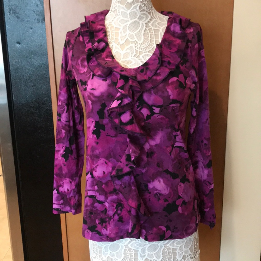 Isaac Mizrahi floral long sleeve top